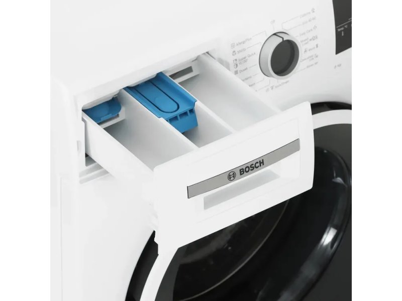 Bosch WAN28201ME отсек для порошка и кондиционера — синий дозатор, три отделения