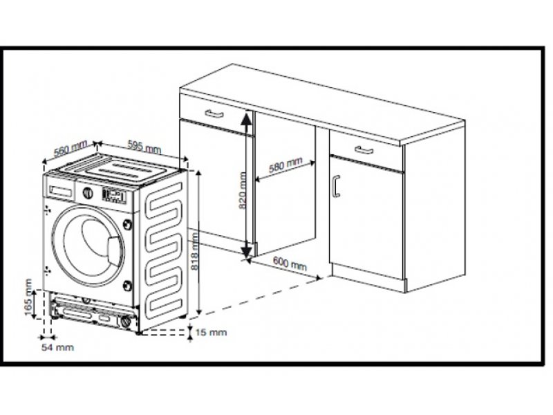 Встраиваемая стиральная машина Hotpoint WDBIH 8490 VWB