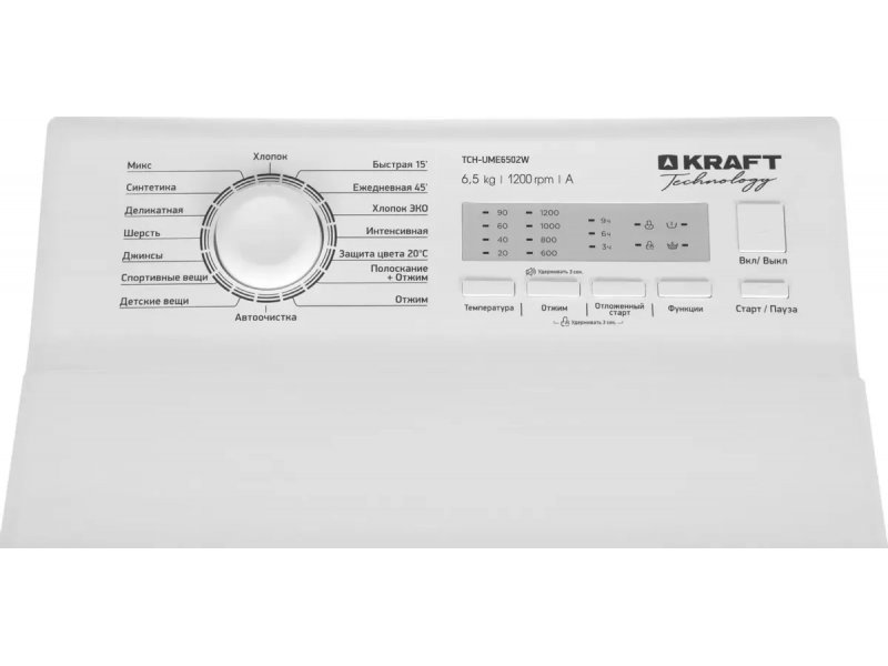 Стиральная машина с вертикальной загрузкой Kraft TCH-UME6502W Стиральная машина с вертикальной загрузкой Kraft TCH-UME6502W