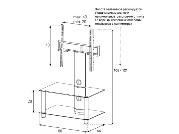 Тумба под ТВ Sonorous NEO 80 B SLV Тумба под ТВ Sonorous NEO 80 B SLV