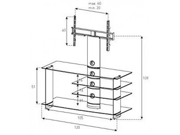 Тумба под ТВ Sonorous PL 2145 B HBLK Тумба под ТВ Sonorous PL 2145 B HBLK
