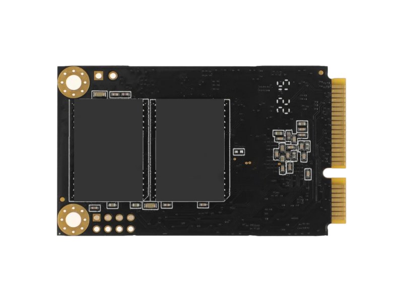 AMD Radeon R3MS1024G5 — обратная сторона платы, чёрная PCB с микросхемами 3D NAND TLC