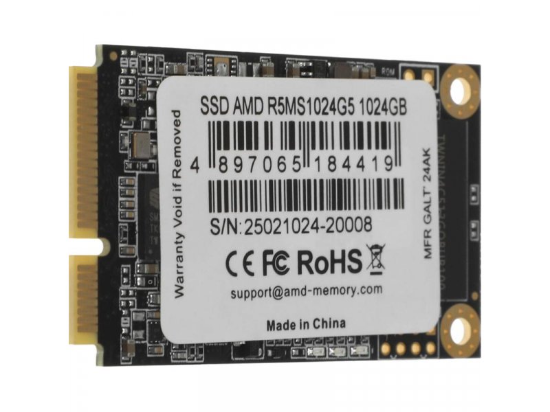 SSD накопитель AMD Radeon 1ТБ, mSATA, SATA, [R5MS1024G5]