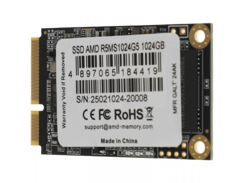 SSD накопитель AMD Radeon 1ТБ, mSATA, SATA, [R5MS1024G5]