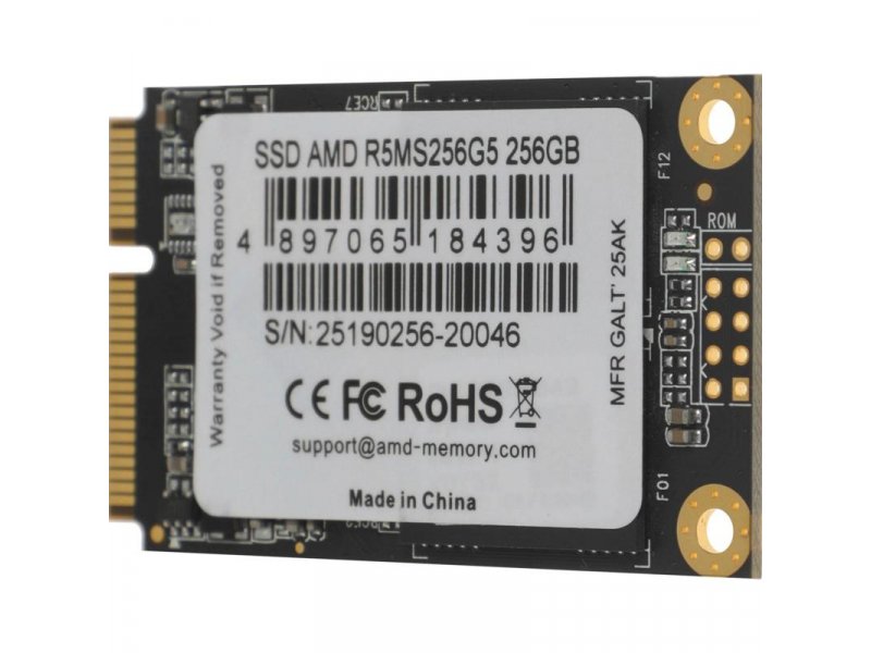 SSD накопитель AMD Radeon 256ГБ, mSATA, SATA, [R5MS256G5]