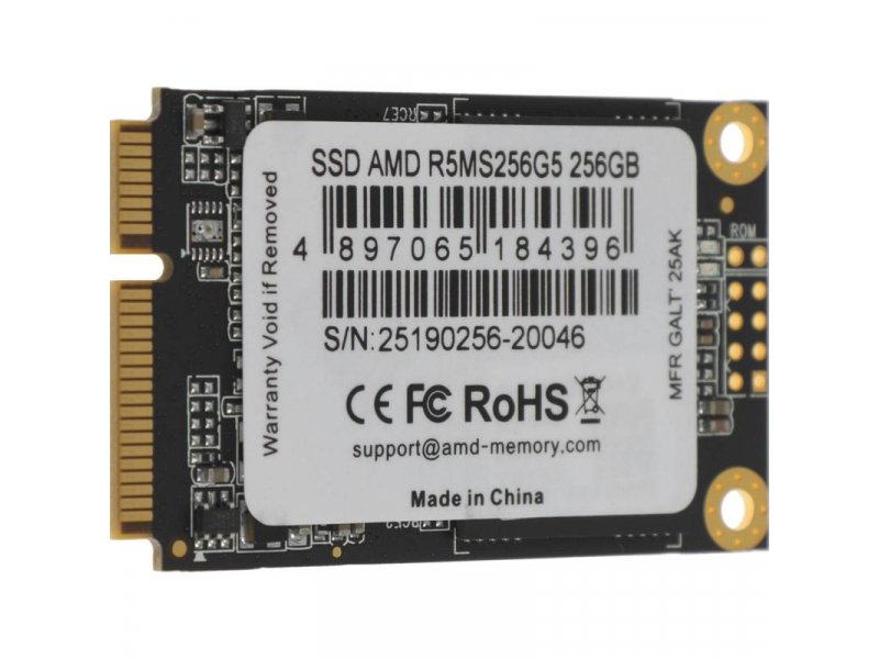 SSD накопитель AMD Radeon 256ГБ, mSATA, SATA, [R5MS256G5]