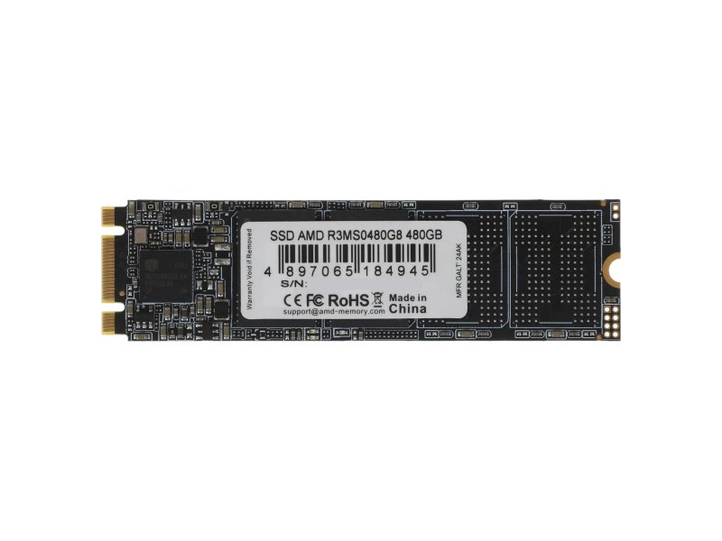 SSD накопитель AMD Radeon 480ГБ, M.2 2280, SATA III, [R3MS0480G8]
