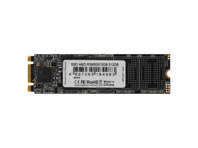 SSD накопитель AMD Radeon 512ГБ, M.2 2280, SATA III, [R3MS0512G8]
