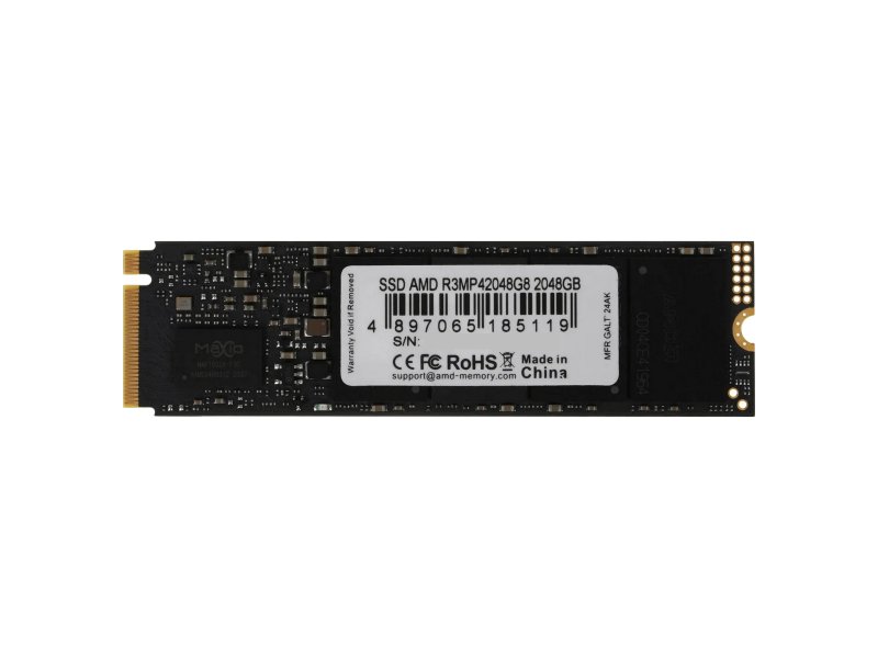 SSD накопитель AMD Radeon R3MP42048G8 2ТБ, M.2 2280, PCIe 4.0 x4, NVMe [R3MP42048G8]