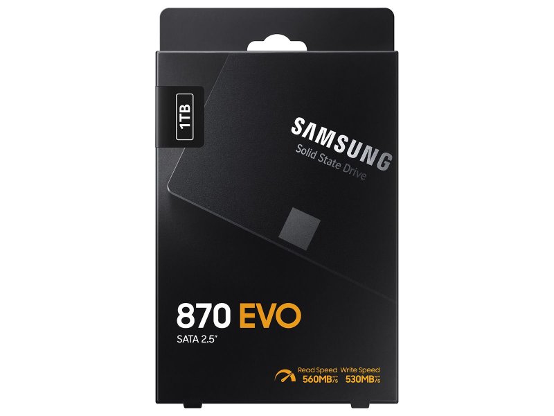 SSD накопитель Samsung 870 Evo 1ТБ, 2.5" SATA, SATA III, [MZ-77E1T0B/AM]