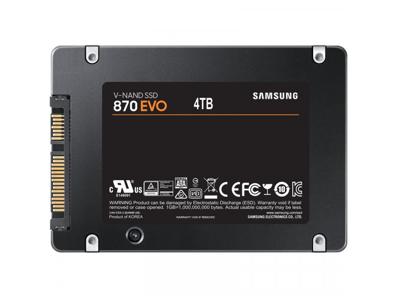 SSD накопитель Samsung 870 Evo 4ТБ, 2.5" SATA, SATA III, [MZ-77E4T0BW]
