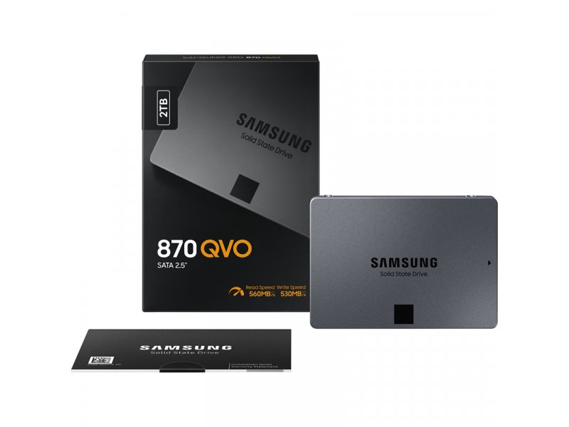 SSD накопитель Samsung 870 QVO 2ТБ, 2.5" SATA, SATA III, [MZ-77Q2T0BW]