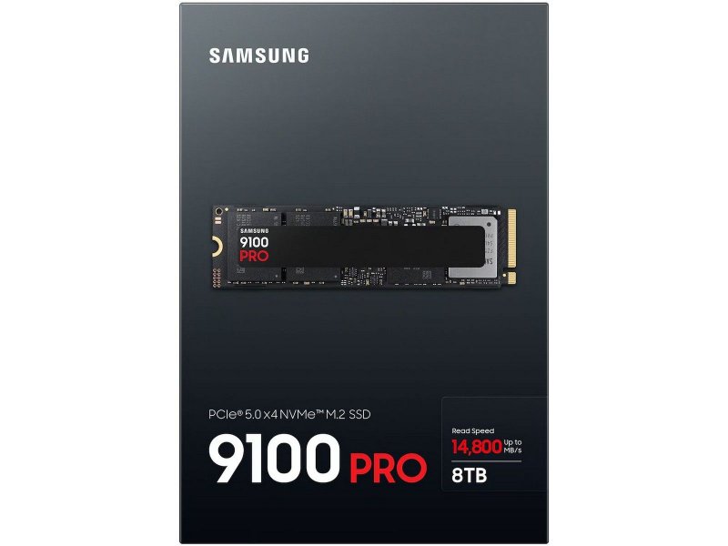 SSD накопитель Samsung 9100 PRO Black 8ТБ, M.2 2280, PCIe 5.0 x4, NVMe [MZ-VAP8T0BW]