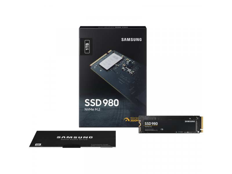 SSD накопитель Samsung 980 1ТБ, M.2 2280, PCIe 3.0 x4, NVMe [MZ-V8V1T0BW]