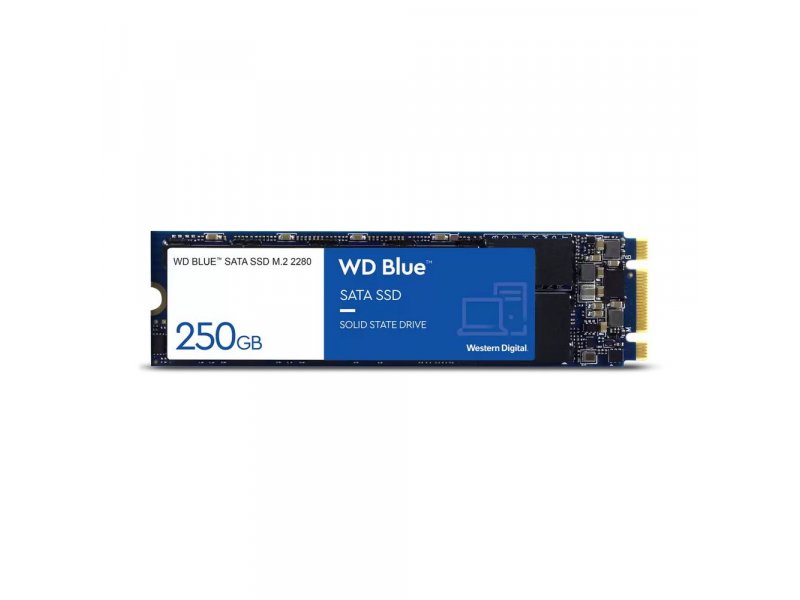 SSD накопитель Western Digital WD Blue 2ТБ, M.2 2280, SATA III, [WDS200T2B0B]