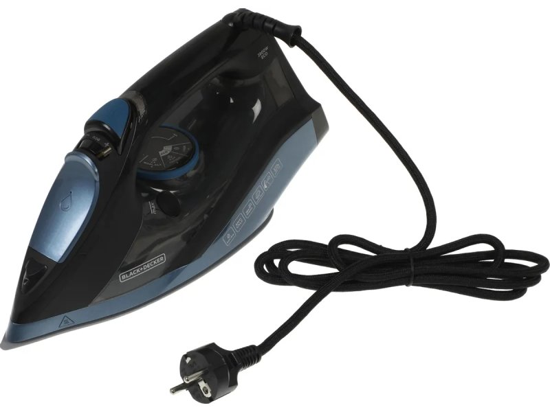 Утюг Black and Decker BXIR2801E черный/синий Утюг Black and Decker BXIR2801E черный/синий