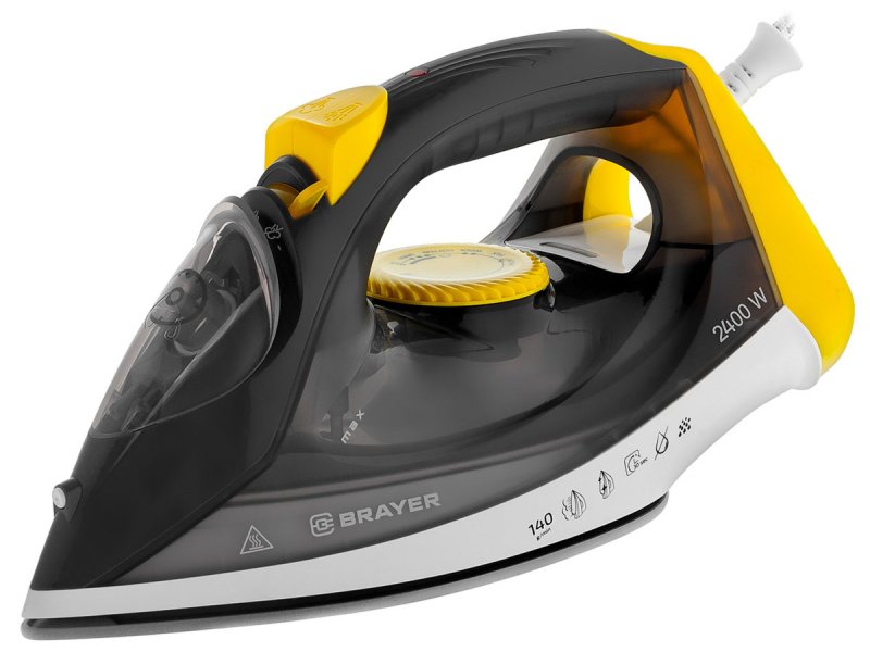 Утюг Brayer BR4003GY черный/желтый