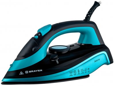 Утюг Brayer BR4019 черный/голубой