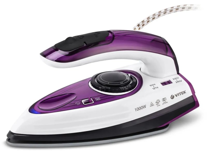 Дорожный утюг Vitek VT-8305 белый/фиолетовый