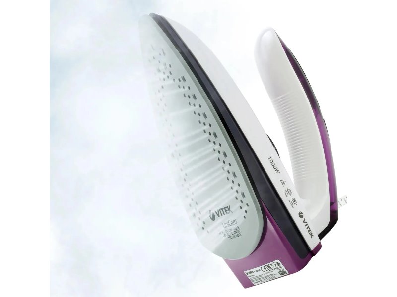 Дорожный утюг Vitek VT-8305 белый/фиолетовый