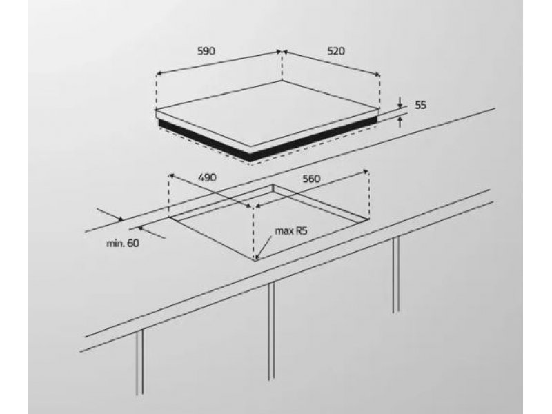 Встраиваемая газовая варочная панель Simfer H60V41M525