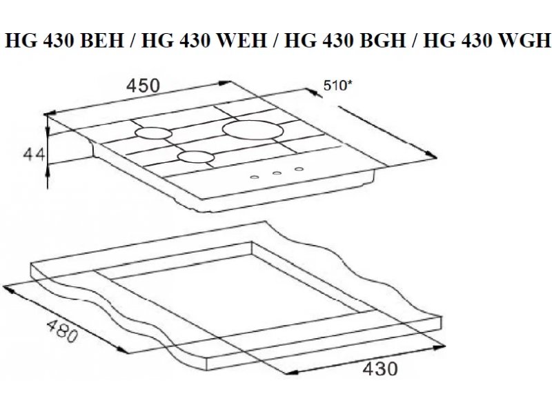 Газовая варочная панель Weissgauff HG 430 BGH