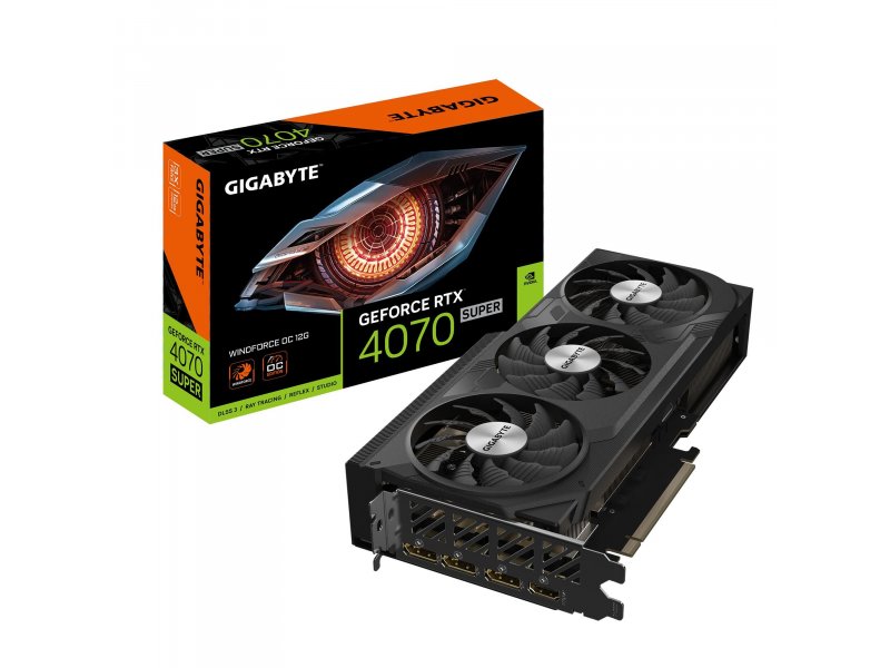 Видеокарта Gigabyte Nvidia GeForce RTX 4070 Super WINDFORCE [GV-N407SWF3OC-12GD]
