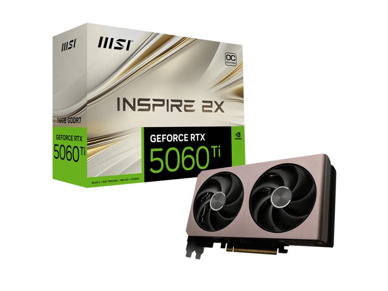 Видеокарта MSI Nvidia GeForce RTX 5060 Ti Inspire [RTX 5060 Ti 16G INSPIRE 2X OC]