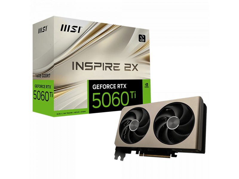 Видеокарта MSI Nvidia GeForce RTX 5060 Ti Inspire [RTX 5060 Ti 16G INSPIRE 2X]