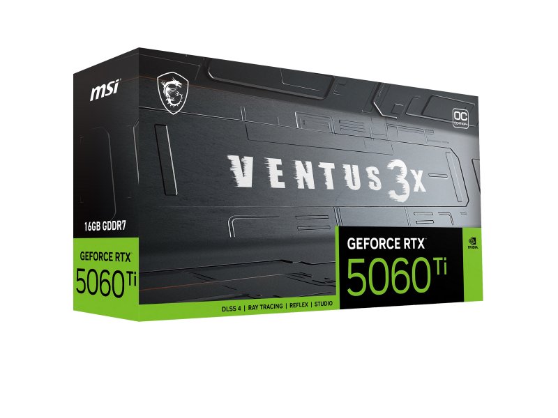 Видеокарта MSI Nvidia GeForce RTX 5060 Ti [RTX 5060 Ti 16G VENTUS 3X OC]