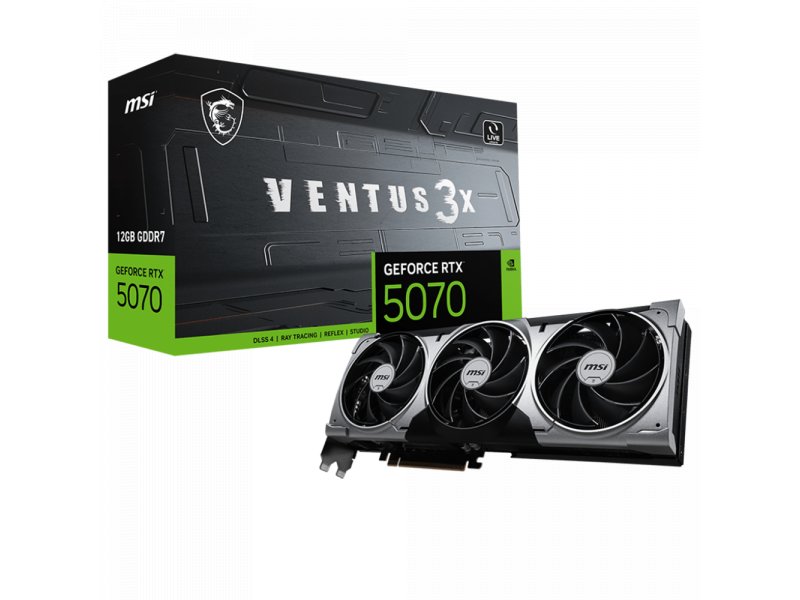 Видеокарта MSI Nvidia GeForce RTX 5070 VENTUS 3X [RTX 5070 12G VENTUS 3X]