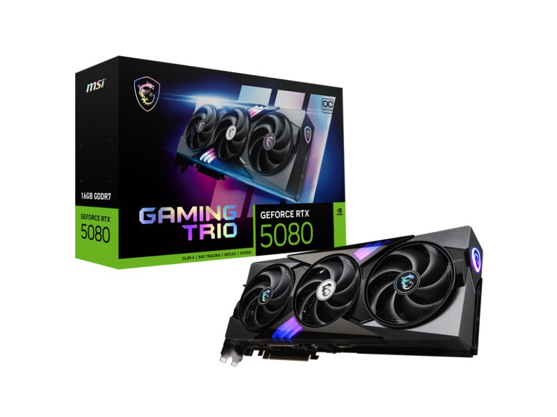 Видеокарта MSI Nvidia GeForce RTX 5080 GAMING [RTX 5080 16G GAMING TRIO OC]