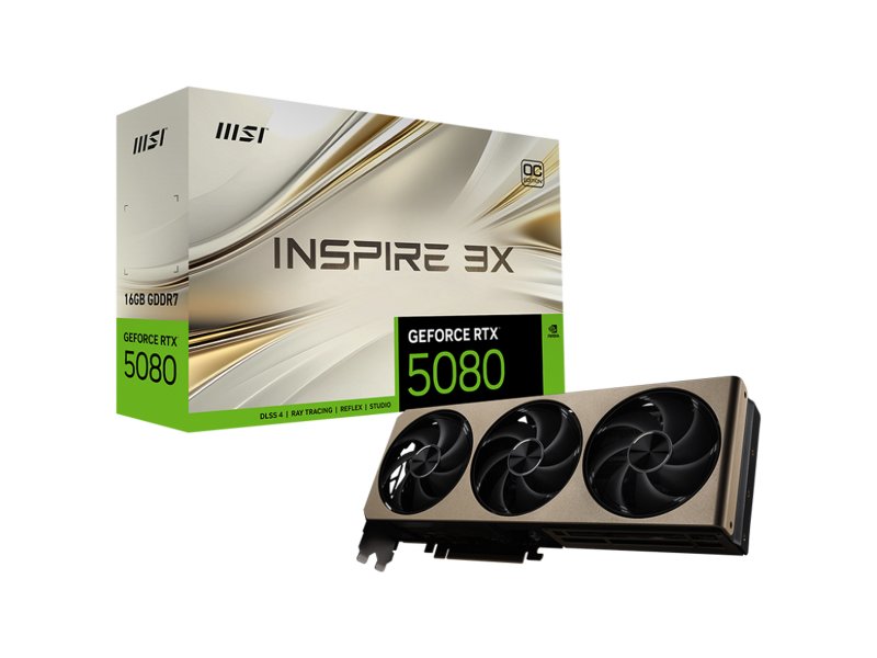 Видеокарта MSI Nvidia GeForce RTX 5080 [RTX 5080 16G INSPIRE 3X OC]