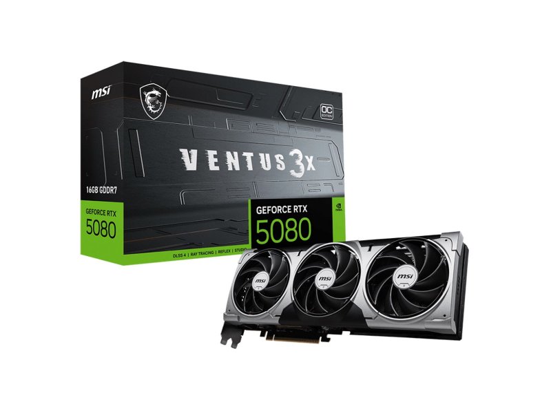 Видеокарта MSI Nvidia GeForce RTX 5080 VENTUS [RTX 5080 16G VENTUS 3X OC]