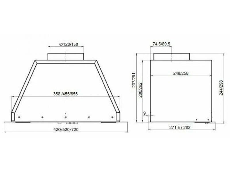 Вытяжка встраиваемая Elikor Flat 72P-650-K3D white Вытяжка встраиваемая Elikor Flat 72P-650-K3D white