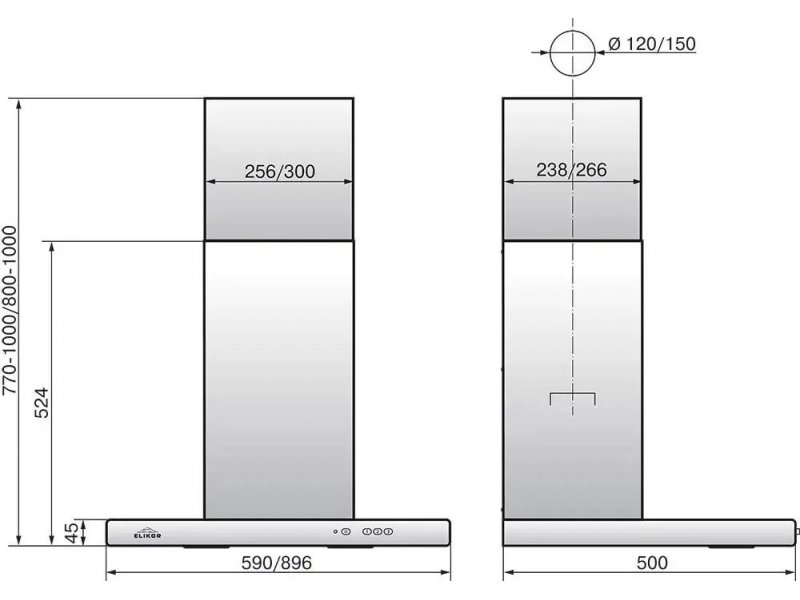 Вытяжка Elikor Kvadra 60P-430-K3D white