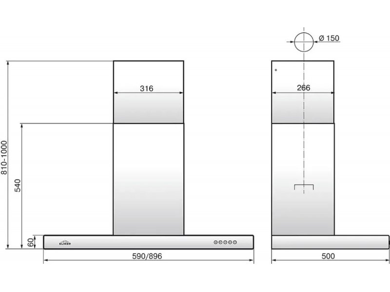 Вытяжка Elikor Opal 60N-650-E3D steel Вытяжка Elikor Opal 60N-650-E3D steel
