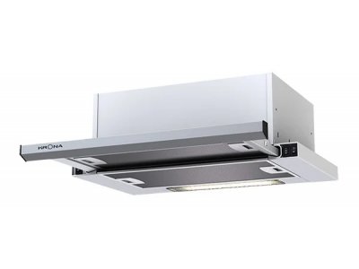 Встраиваемая вытяжка Krona Kamilla 600 slim белый/нержавеющая сталь