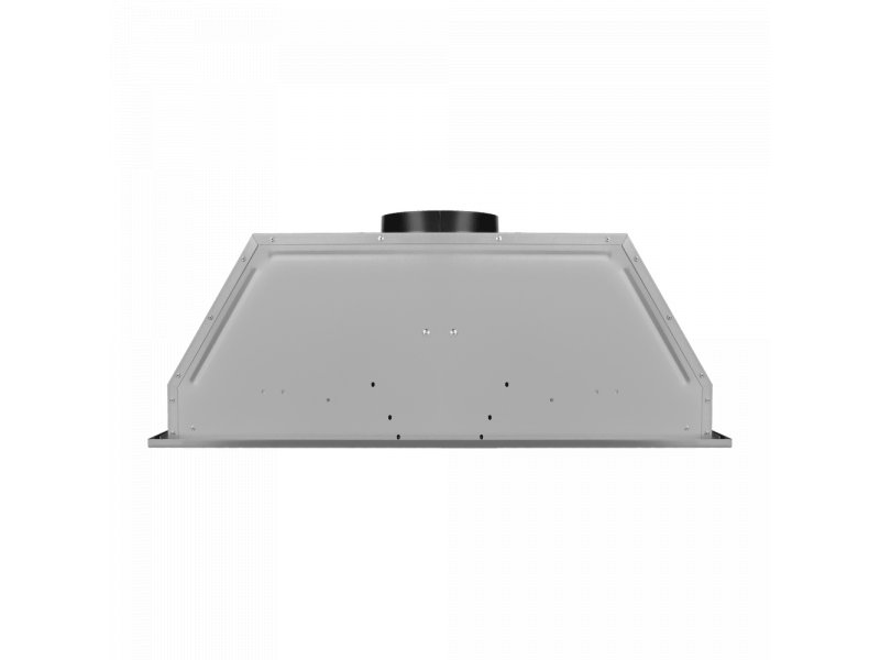 Maunfeld Crosby Light 70 — вид снизу, монтажные отверстия и вентиляционные прорези корпуса из нержавеющей стали, боковой профиль