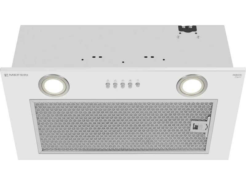 Meferi Power Inbox52WH белый вид спереди — панель управления с пятью кнопками и два LED-светильника