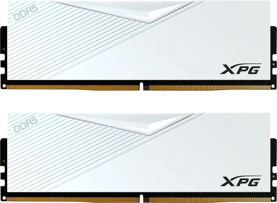 ADATA Lancer AX5U6000C3032G-DCLAWH DDR5 32 ГБ белый радиатор вид спереди