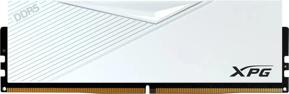ADATA Lancer DDR5 6000 МГц белый радиатор вид спереди под углом профиль охлаждения