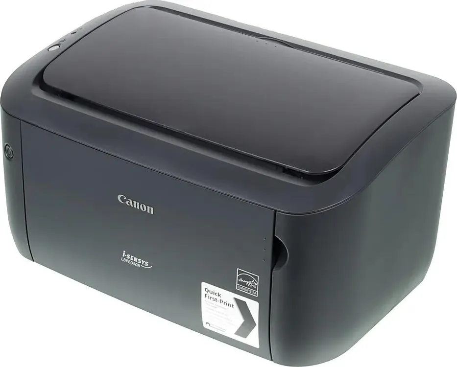 Canon i-SENSYS LBP-6030B лазерный принтер вид спереди чёрный корпус
