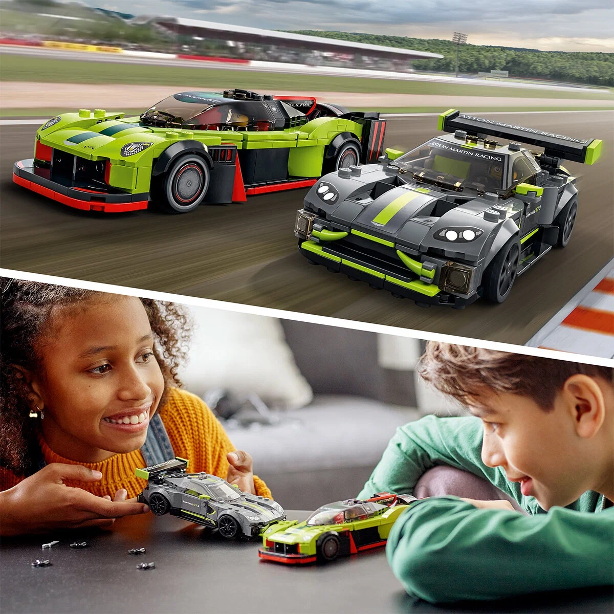 Конструктор LEGO Speed Champions 76910 Aston Martin Valkyrie AMR Pro и Aston Martin Vantage GT3, 592 дет.