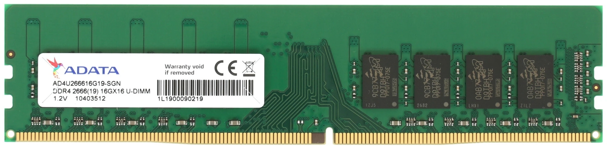 ADATA Premier AD4U266616G19-SGN модуль DDR4 16 ГБ вид спереди