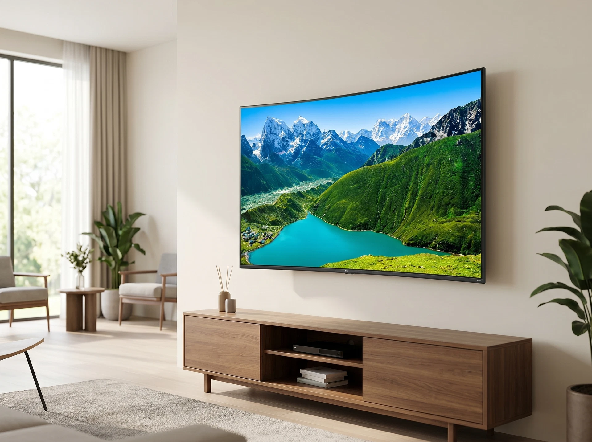 LG 65NU900B6LA NanoCell 65 дюймов в интерьере гостиной — общий вид