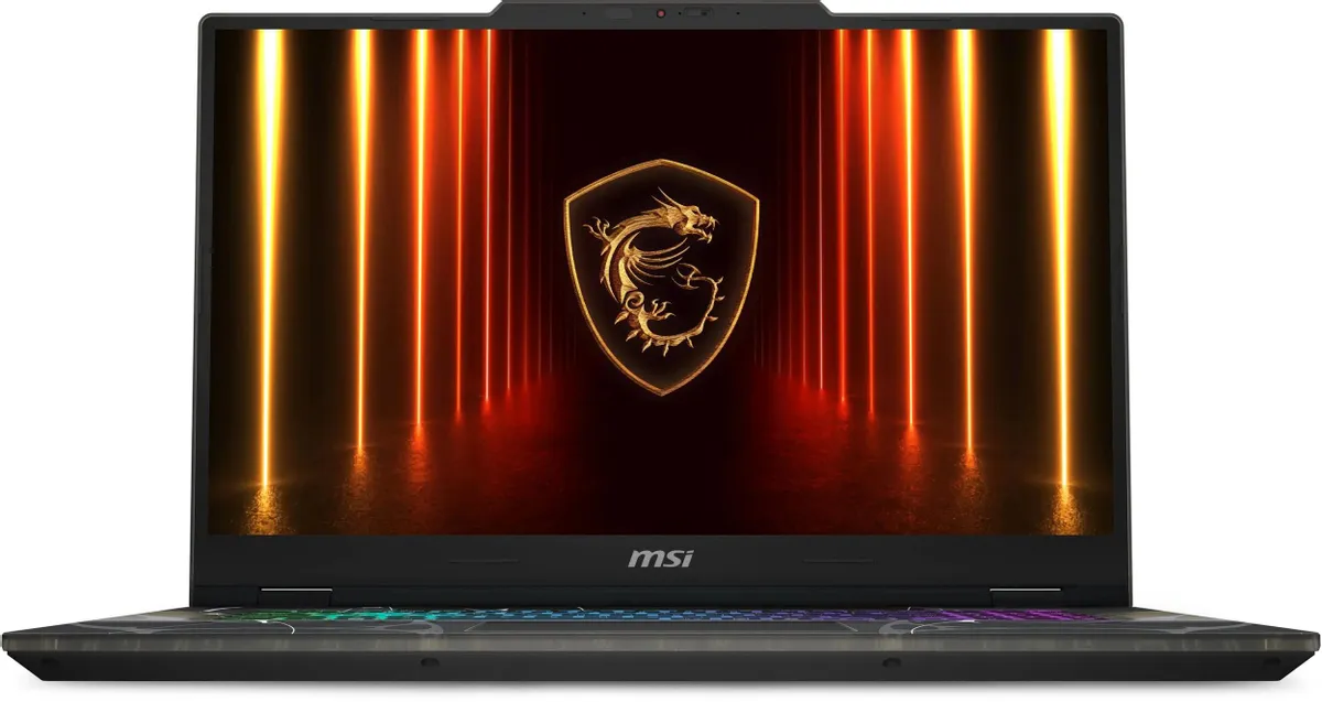 MSI Cyborg 17 B2RWFKG экран 144 Гц IPS фронтальный вид с RGB-подсветкой клавиатуры