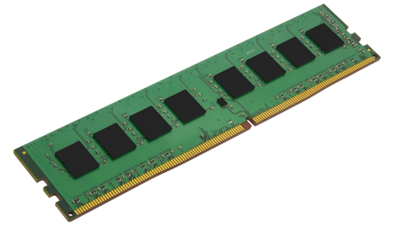 Kingston Value KVR26N19D8/16 — модуль DDR4 16 ГБ 2666 МГц на зелёной плате с чипами памяти