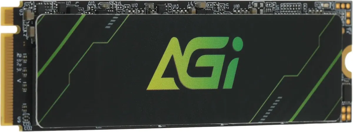 AGI AI818 2 ТБ SSD M.2 2280 — вид сверху, чипы памяти QLC и контроллер