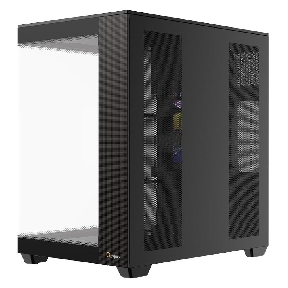 Ocypus Delta C74 ARGB боковой профиль с закалённым стеклом и вентиляционными решётками